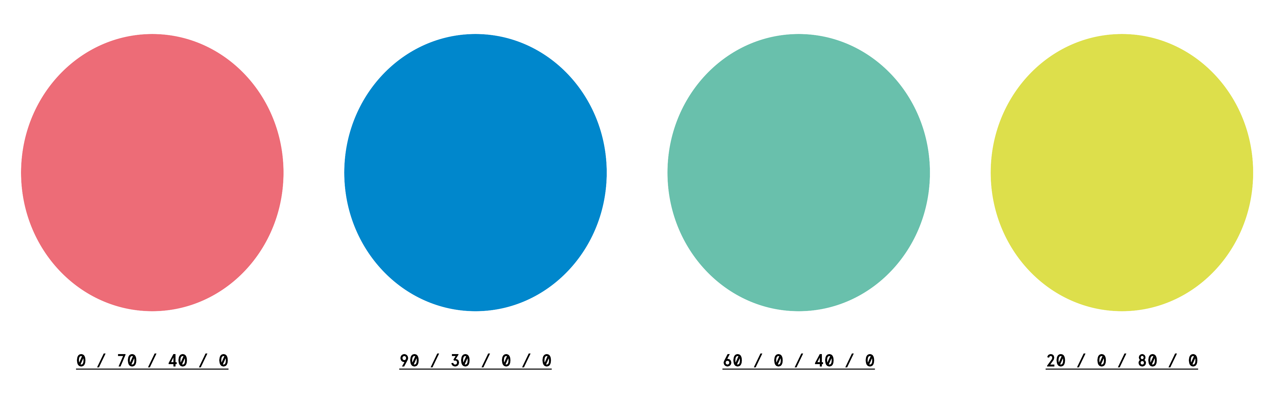 die vier aufgefrischten Farben von JenaKultur, ein helles Blau, ein helles Gelb, ein helles Rot und ein helles Grün