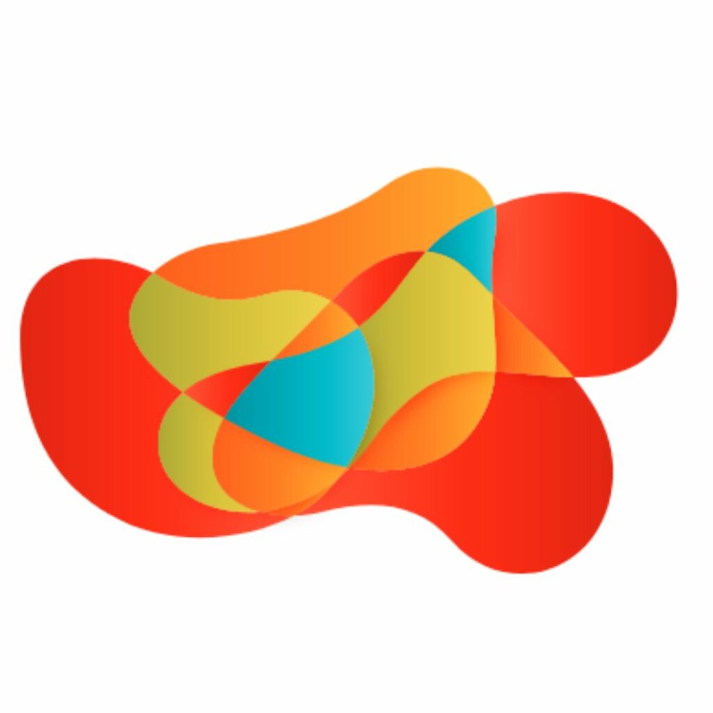 Verschnörgseltes Elemnte mit Roten, Orangenen, Grünen und blauen Feldern.